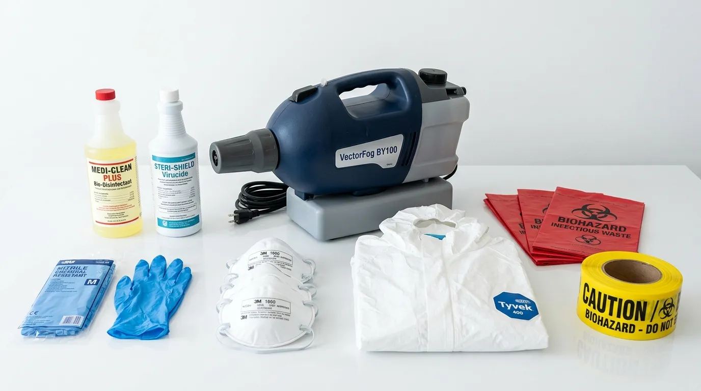 Professional biohazard remediation crew working in Markham