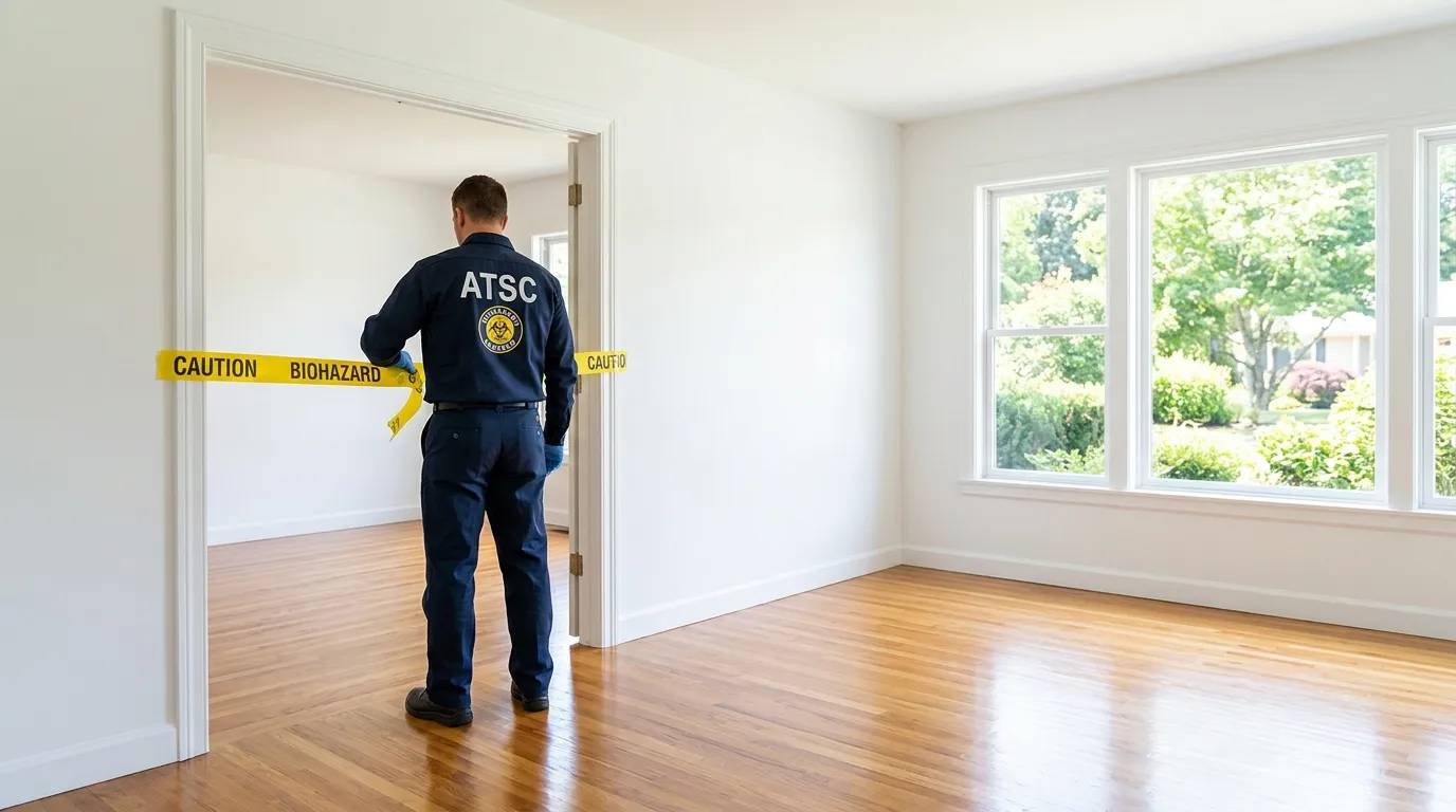 Certified biohazard cleanup crew performing Decomposition Cleanup in Markham